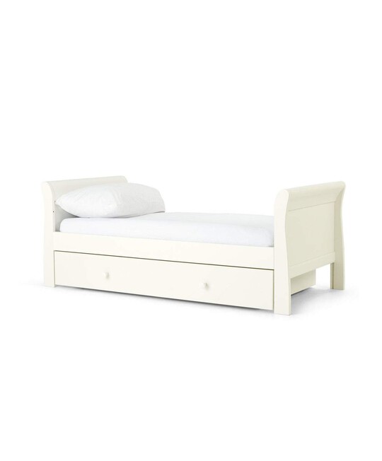 Mia 4 Piece Cotbed with Dresser Changer, Wardrobe, and Essential Fibre Mattress Set- White image number 2